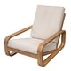 preview thumbnail 7 of 23, Christopher Knight Home - Outdoor Lounge Chair Acacia Wood with Beige Cushions