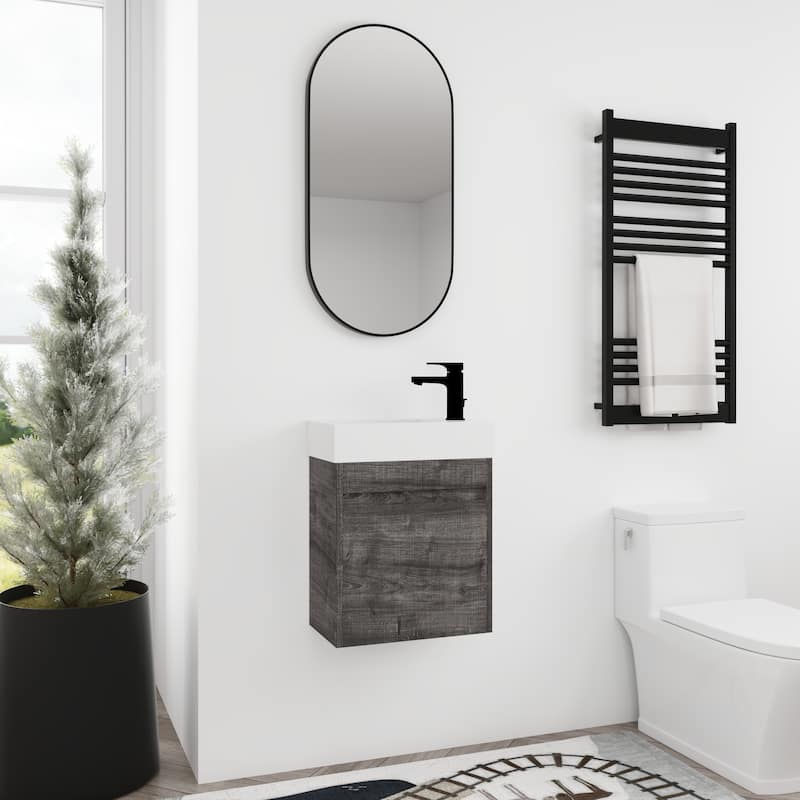 BNK 16/18 Inch Single Sink Bathroom Vanity with Soft Close Door