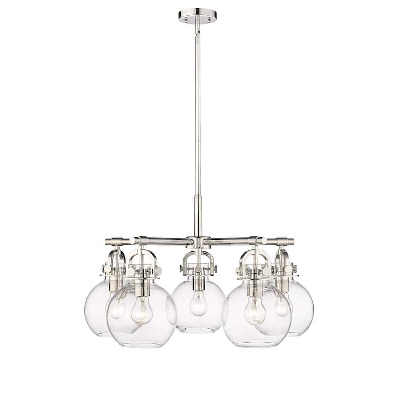 Innovations Lighting Newton Sphere - 5 Light 7" Stem Hung Chandelier.