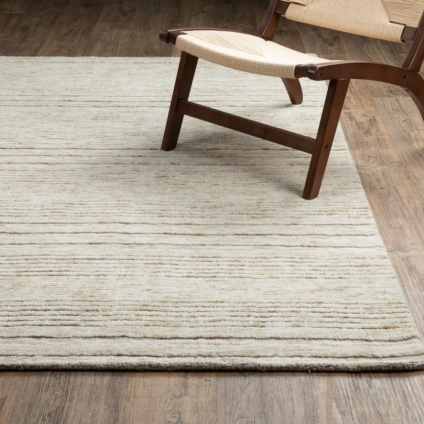 slide 2 of 10, Thalia Scandinavian Textured Stripes Beige/ Ivory PET Yarn Area Rug 10' x 13' - Rectangle