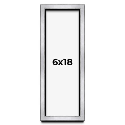6x18 Shadow Box Frame Silver | 1.375 Inches Deep Real Wood