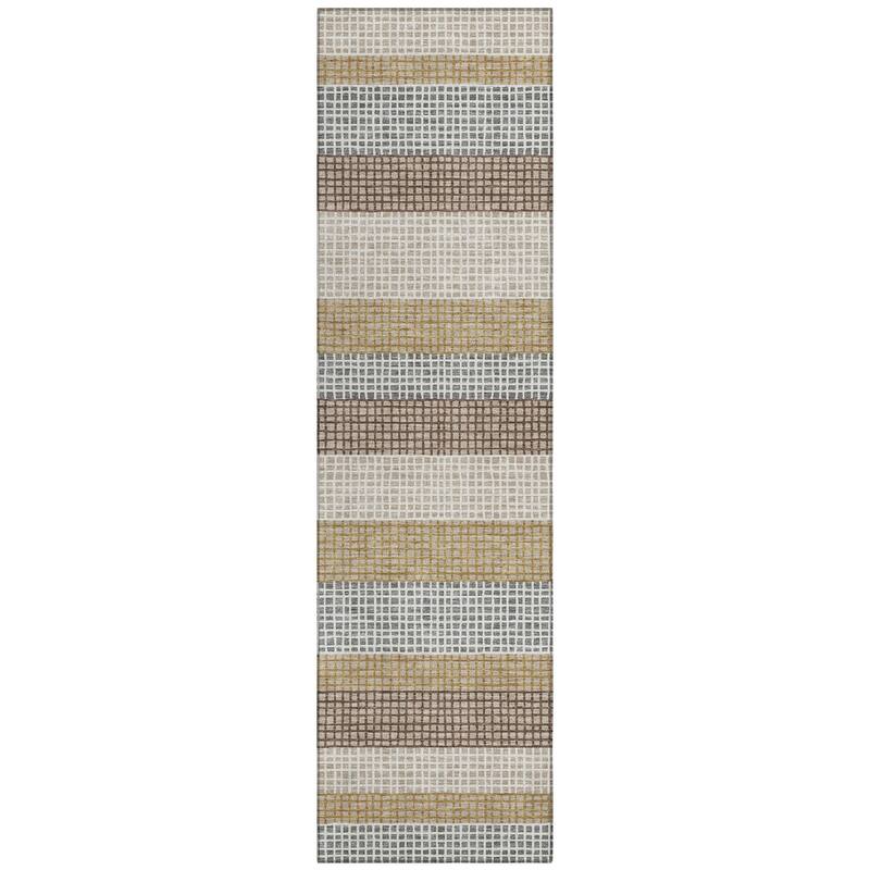 Machine Washable Indoor/ Outdoor Cabana Stripe Chantille Rug
