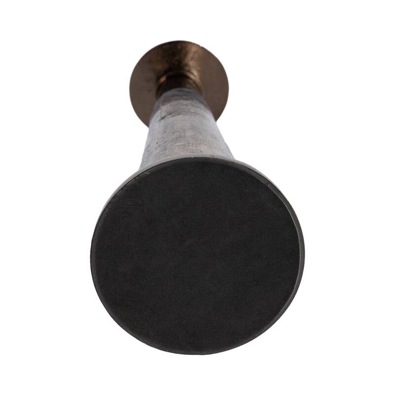 Sagebrook Home Modern Glass Bronze Antique Like Pillar Candle Holder