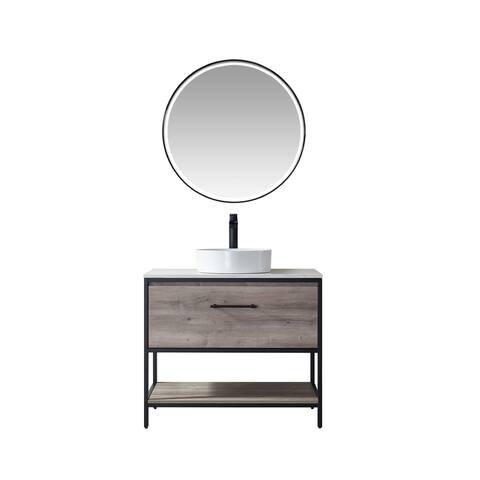 Murcia 36" Vanity with Countertop and vessel sink With Mirror