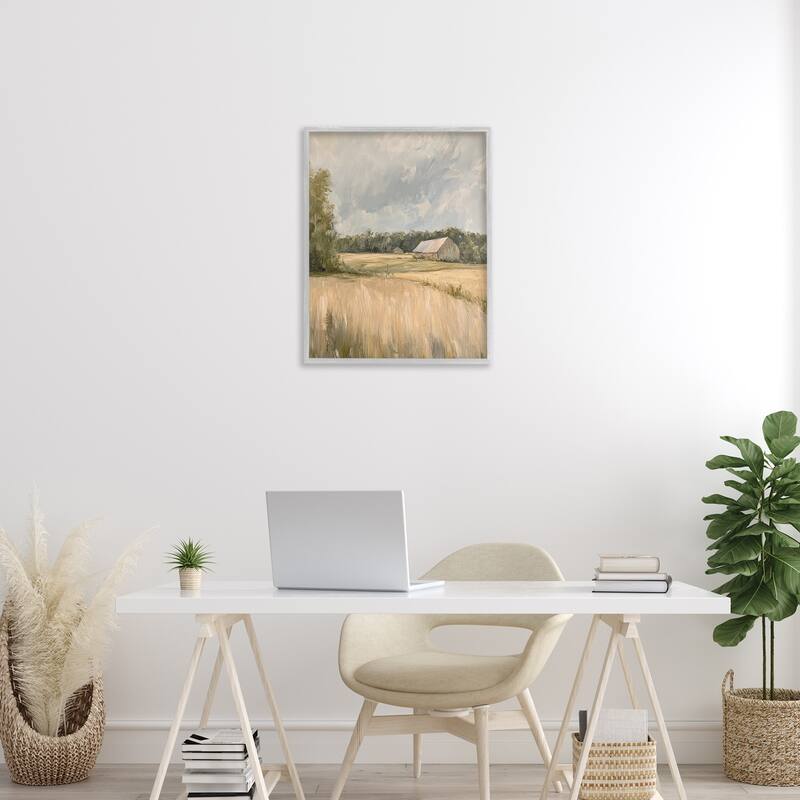 Stupell Natural Farm's Wispy Grasses Framed Giclee Art Design By Petal Prints Design