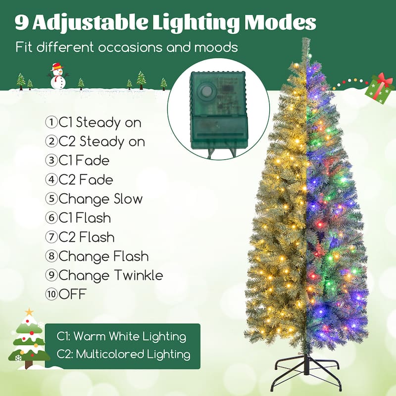 Gymax 6.5/7.5 FT Artificial Xmas Tree w/ 556/724 Branch Tips 200/250 - See Details
