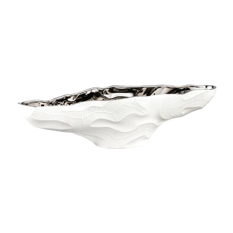 Elk Home Halford Matte White Earthenware 17.75 Inch Wide Bowl