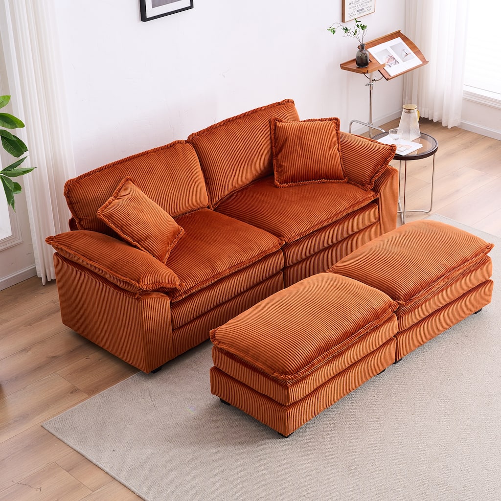 84.60" Corduroy 2 Seater Sofa