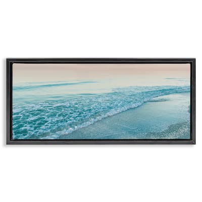 Stupell Luminous Sunset over Beach Framed Floater Canvas Wall Art Design By Mary Lou Johnson