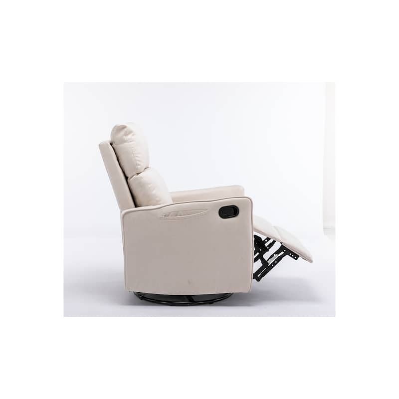 Cotton Linen Fabric Swivel Glider Recliner