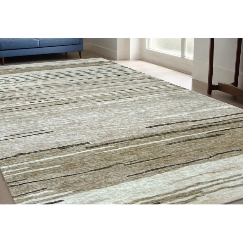 Mujun Power Loomed Distressed Abstract Non Skid Stain Resistant Durable Area Rug By HomeRoots