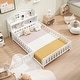 preview thumbnail 17 of 39, Full-Size Montessori Floor Bed with Bookcases & Blackboards, Solid Wood Design for Kids with Guardrails & Storage, Grey