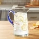 preview thumbnail 1 of 1, Libbey Cabos Blue-Handled Glass Pitcher, 90-ounce - Set of 1 Set of 1