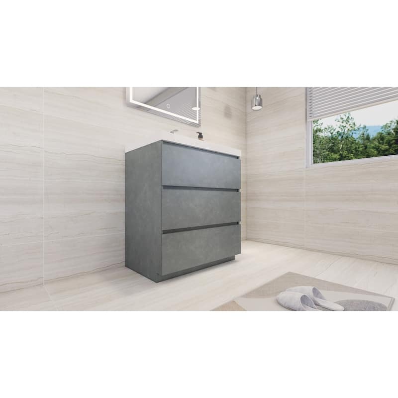 Aron 30'' Freestanding Vanity with Reinforced Acrylic Sink