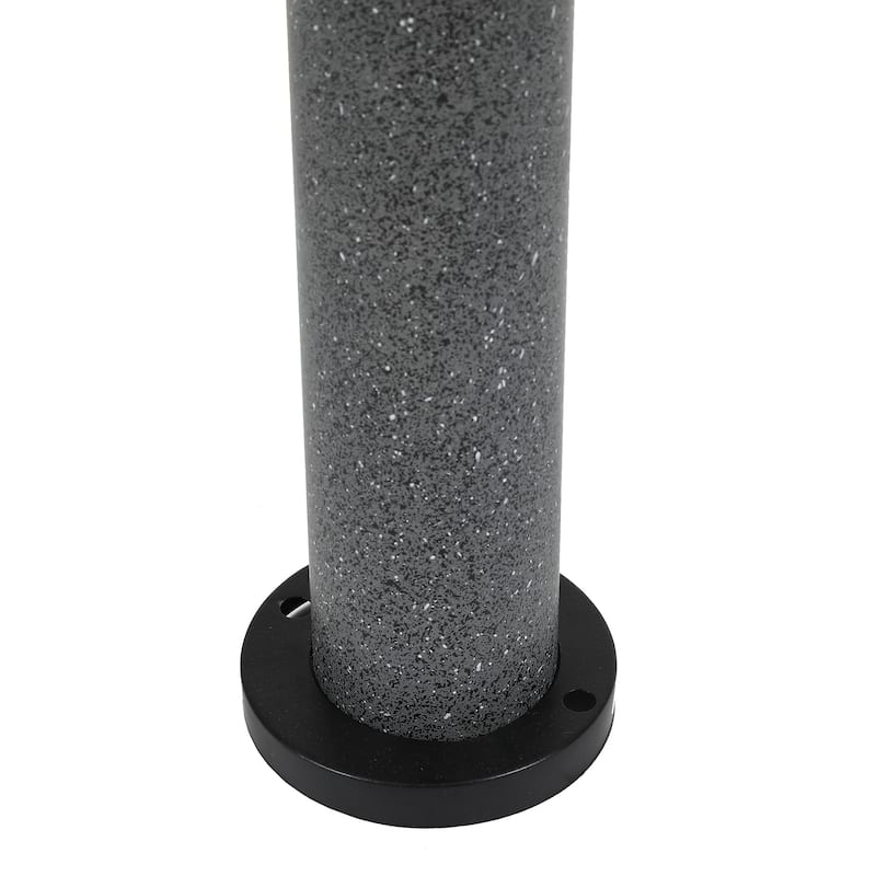 Speckled Grey Cement Mushroom-Top LED Solar Bollard Light