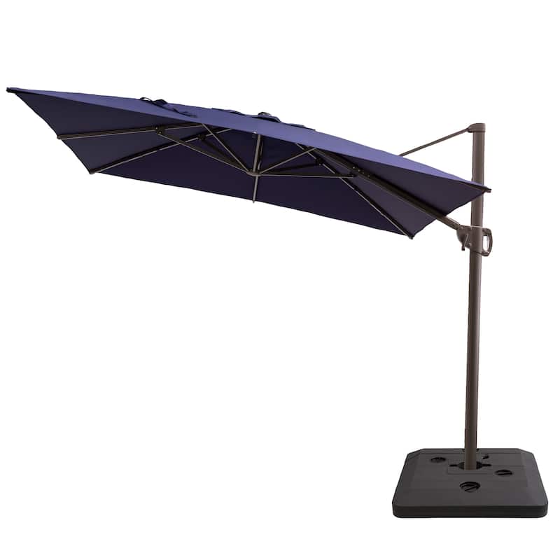 9 FT x 11 FT Outdoor Patio Cantilever-Offset Umbrella with Offset Base
