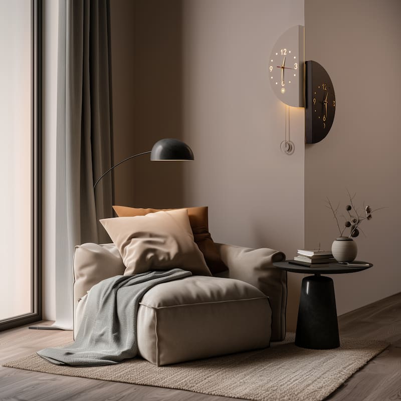 Lighted Double-Sided Corner Wall Clock