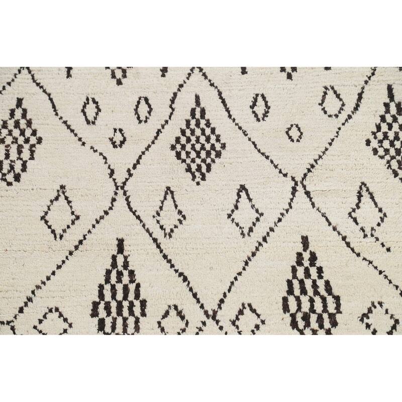 Tribal Vegetable Dye Moroccan Berber Oriental Area Rug Wool Handmade - 6'1" x 9'4"