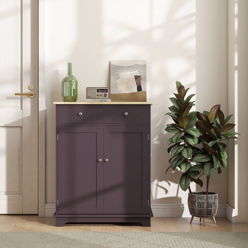 Versatile Kitchen Sideboard Accent Cabinet Entryway Cabinet with Drawers, Buffet Cabinet Hallway Cabinet Dining Cabinet - Coffee