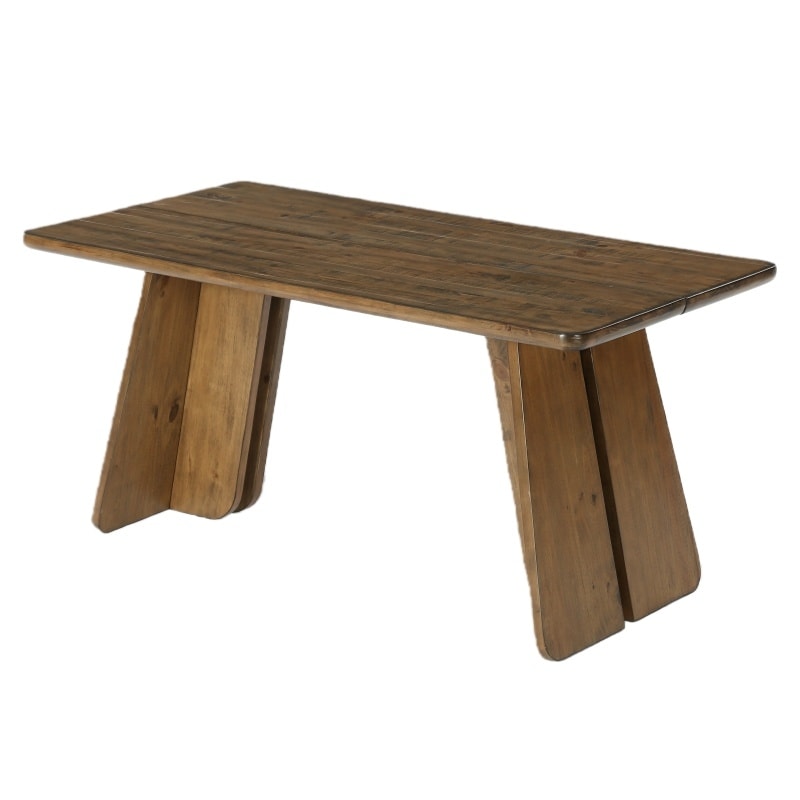 63" Rustic Farmhouse Executive Desk, Brown Wood Home Office Desk