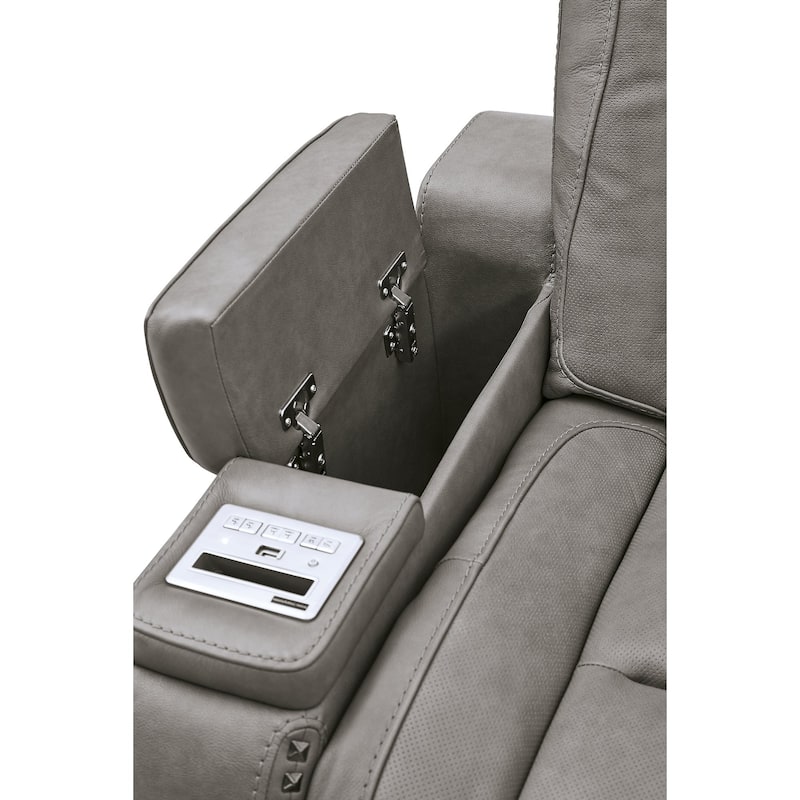 Signature Design by Ashley Man-Den Leather Power Dual Adjustable Reclining Loveseat - 74" W x 40" D x 43" H