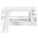preview thumbnail 4 of 10, Twin over Twin Bunk Bed with Storage Staircase, Slide, and Multifunctional Desk with Drawers and Shelves