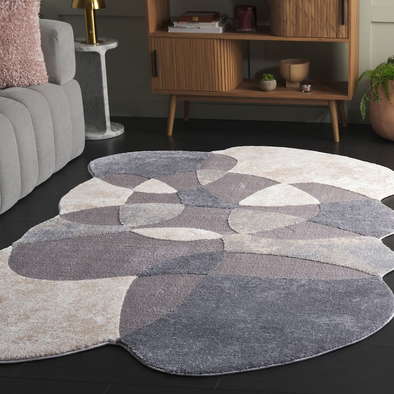 SAFAVIEH Contour Nami Modern Abstract Rug - 5'5" x 7'6" - Grey/Ivory - 5'5" x 7'6"