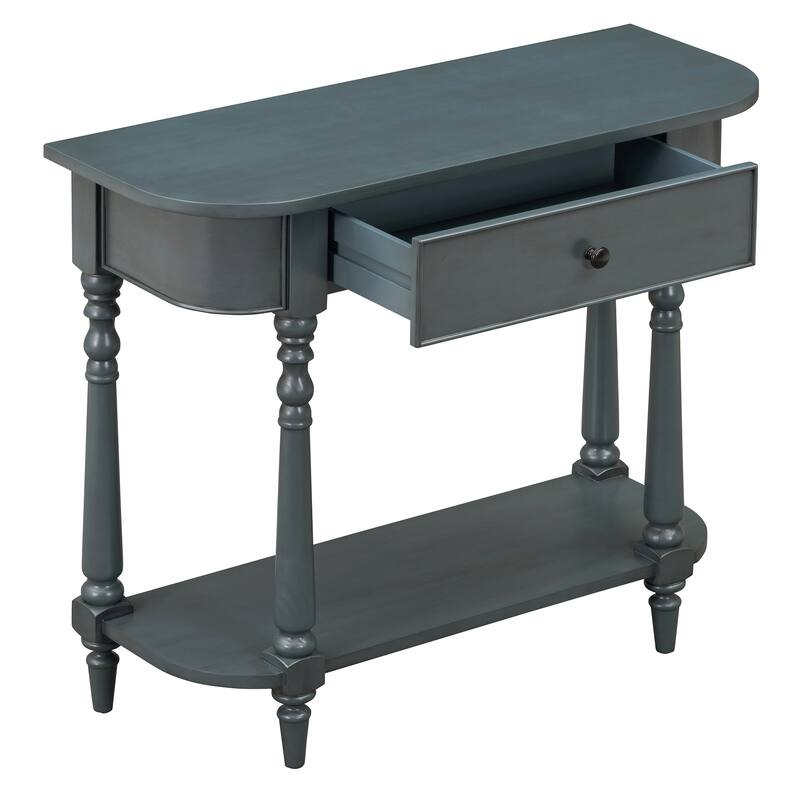 36 Inch Wood Console Table with Drawer and Shelf for Entryway
