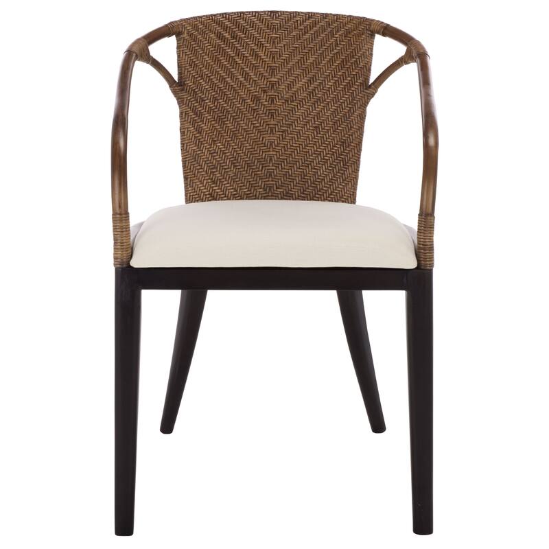 SAFAVIEH Home Kumi Arm Chair - 24"W x 23"D x 33"H - Brown/Ivory