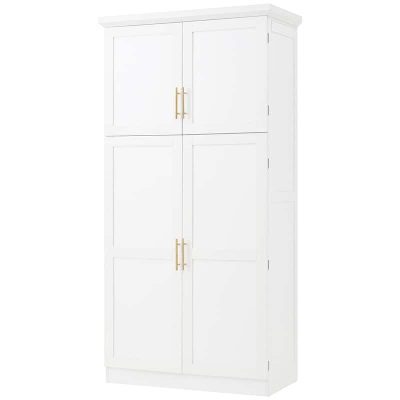 70.9"Tall Freestanding Kitchen Pantry Cabinet with Doors, Pull-out Trays and Adjustable Shelves for Organization