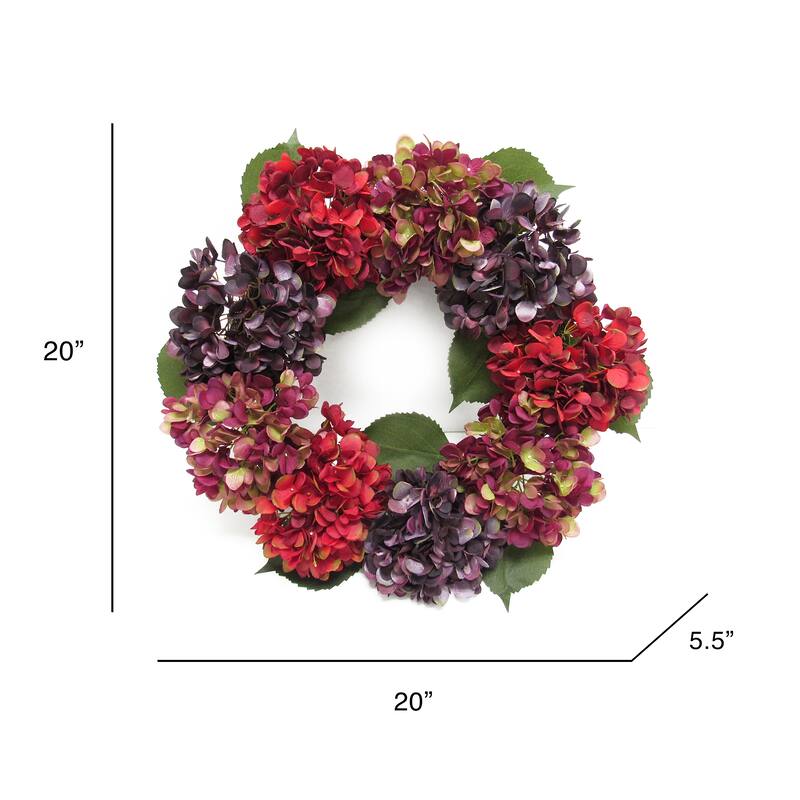 Artificial Hydrangea Flower Wreath 20in