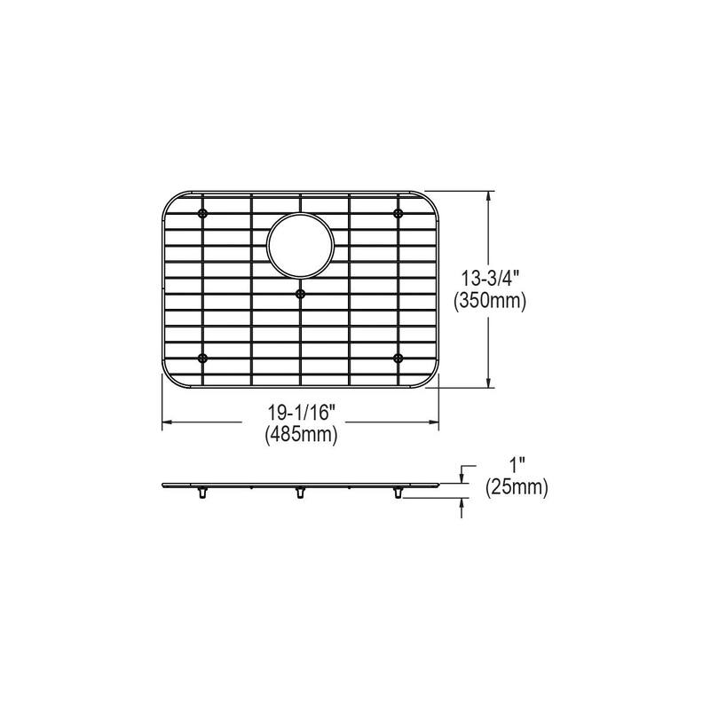 Dayton Stainless Steel 19-1/16" x 13-3/4" x 1" Bottom Grid