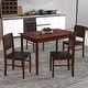 preview thumbnail 5 of 7, Gymax 5 PCS Dining Table Set for 4 w/Rubber Wood Legs Upholstered Seat
