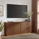 preview thumbnail 1 of 18, Render 4-Door Fluted Sideboard Cabinet TV Stand Walnut