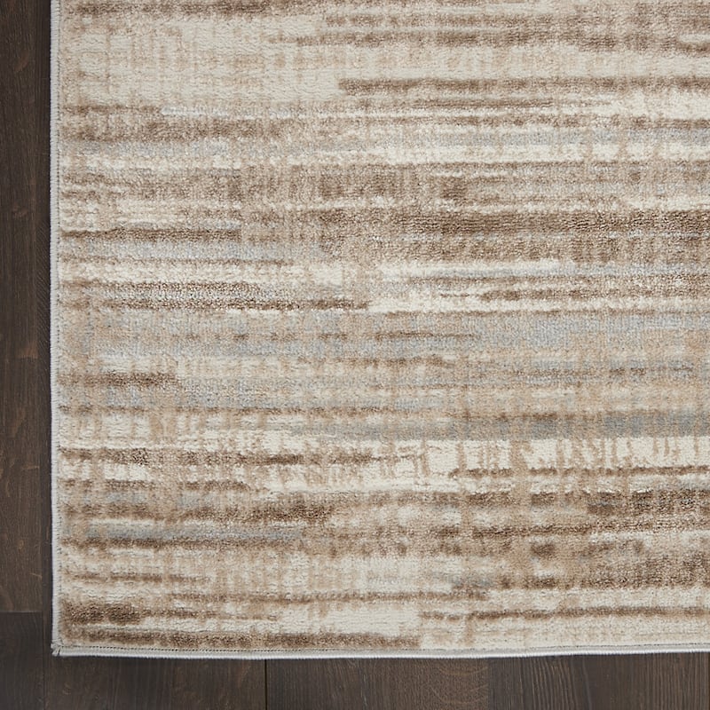 Buve Power Loomed Abstract Modern Non Skid Stain Resistant Low Pile Area Rug By HomeRoots - 144' X '108' X '0.25
