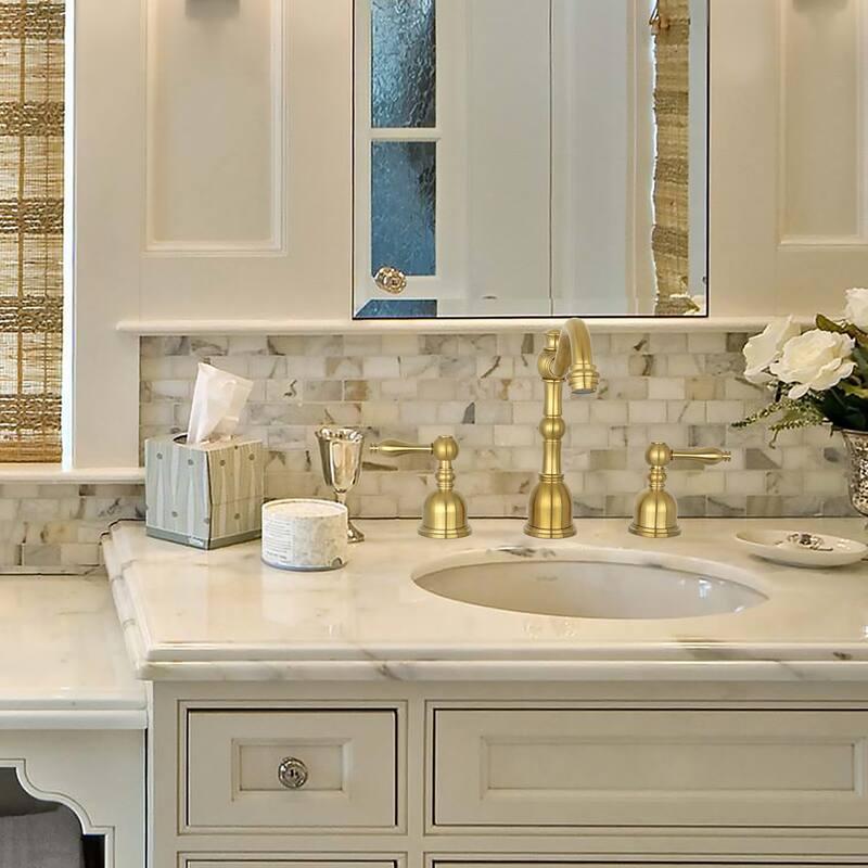 Widespread Two-handle Copper Bathroom Faucet