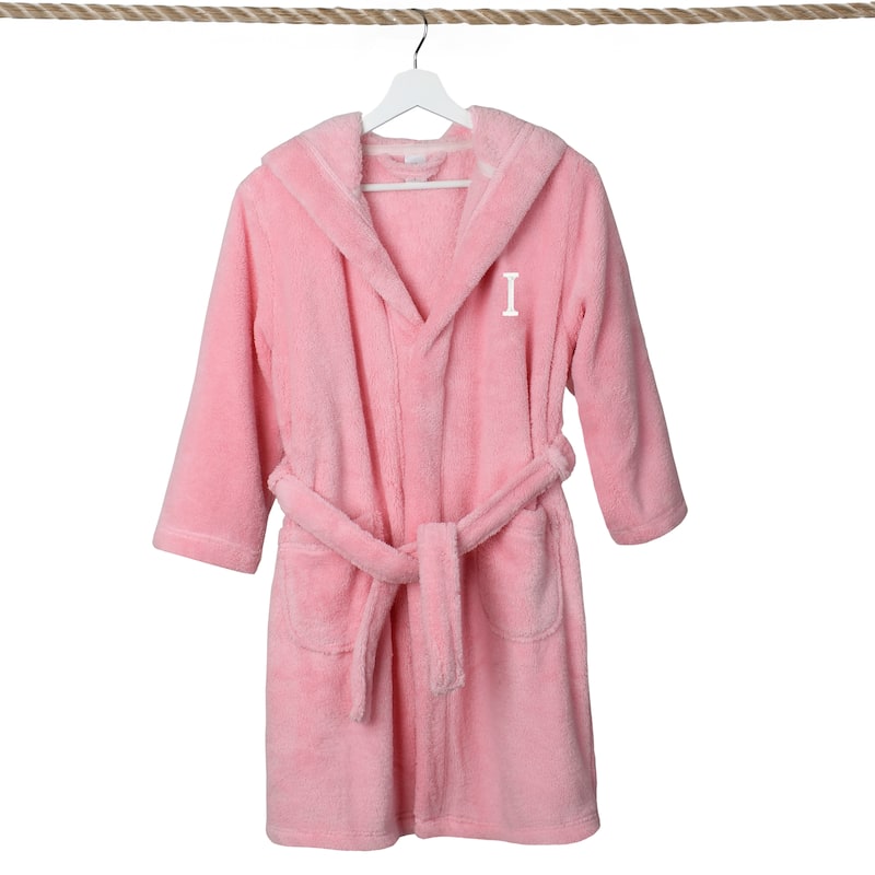 Sweet Kids 100% Polyester SUPER PLUSH Double Brushed Hooded Bathrobe with White Bookman Monogram