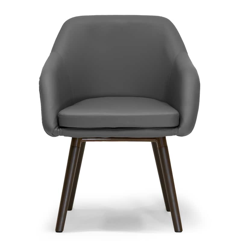 Carson Carrington Akrehamn 2-piece Grey Faux Leather Arm Chair Set