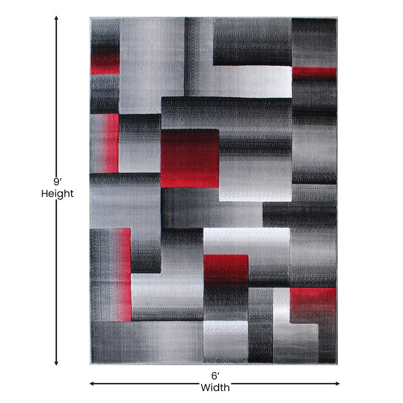 Modern Geometric Style Color Blocked Indoor Area Rug