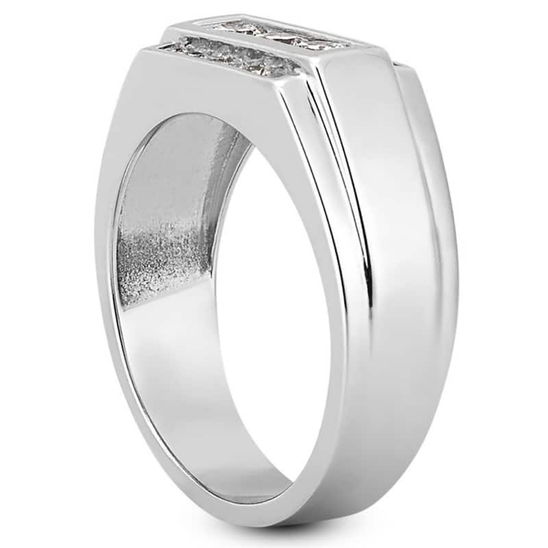 Men's 1 Ct T.W. Diamond Ring 10k White Gold