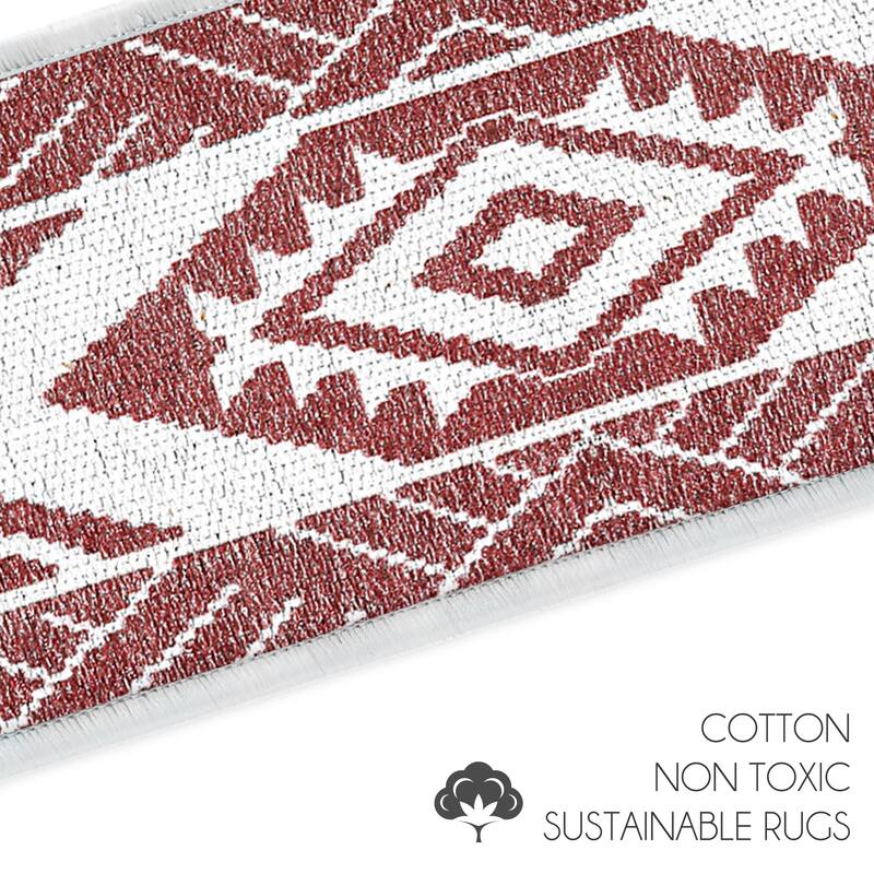 SussexHome Memorial Design 9" X 28" Stair Treads - 70% Cotton Anti-Slip Carpet Strips for Stairs-with Double Adhesive Tape