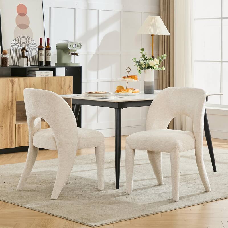 GDFStudio - Marlowe Contemporary Chenille Dining Chair Set