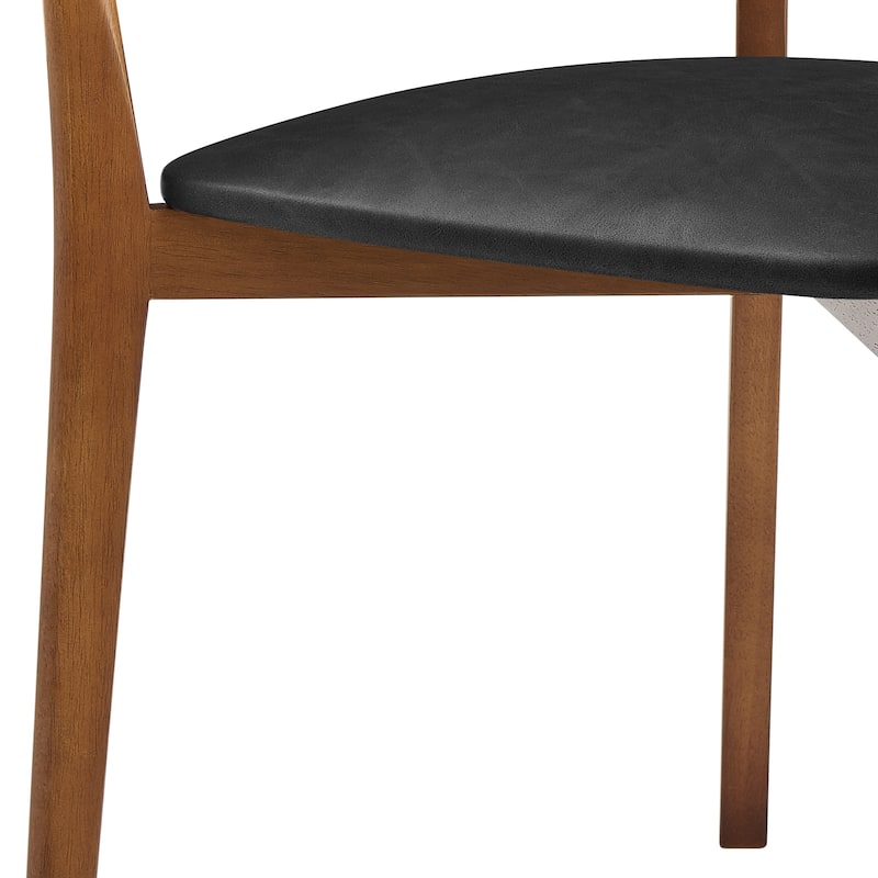 NPD Furniture Amy Faux Leather Dining Side Arm Chair (Set of 2)
