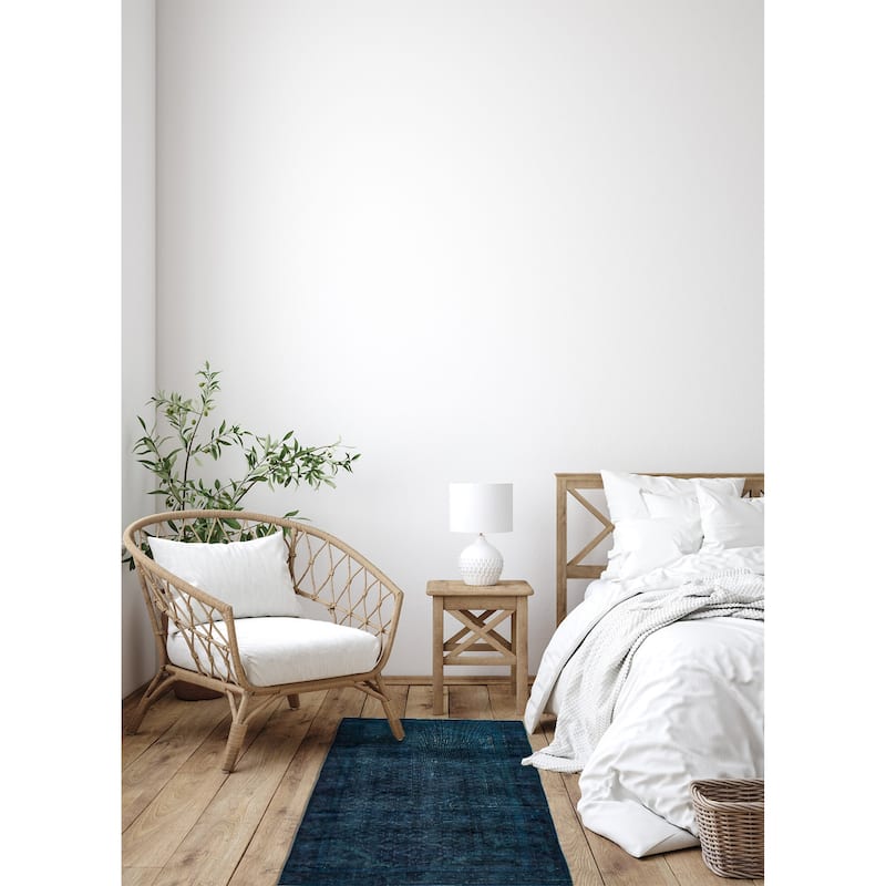 ECARPETGALLERY Hand-knotted Color Transition Blue Wool Rug - 4'2 x 7'1