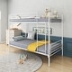 preview thumbnail 4 of 5, White Twin over Twin Metal Bunk Bed, Frame with Ladder, Space-Saving Design for Bedroom