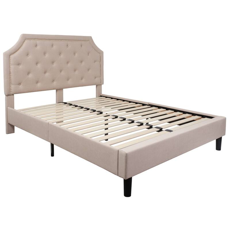 Tufted Platform Bed with 10 Inch Pocket Spring Mattress