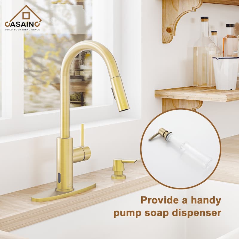 Pull Down Sprayer Kitchen Faucet with Infrared Sensor