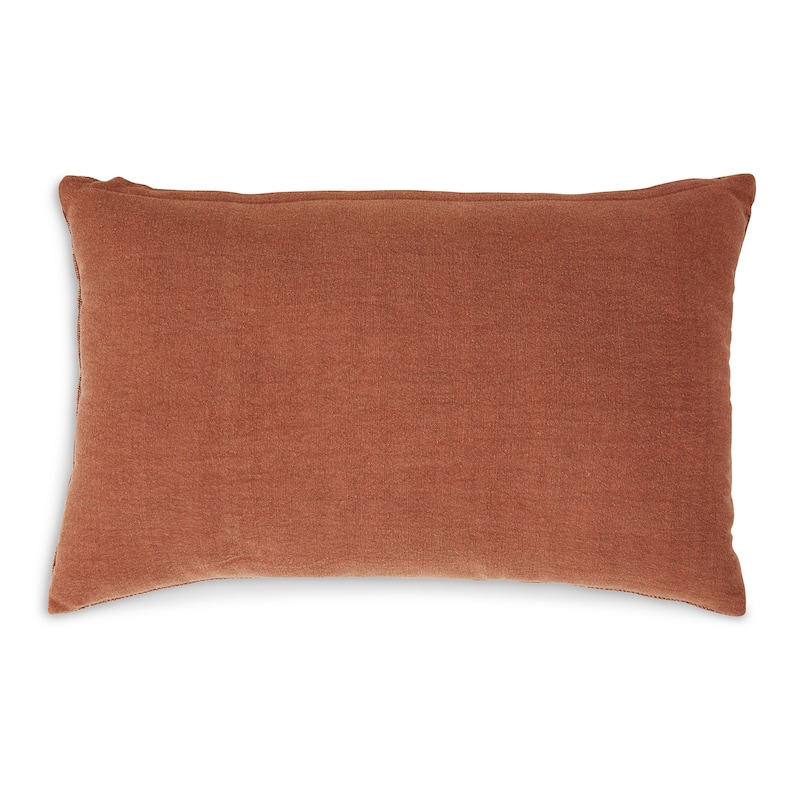 Ako 14 x 20 Lumbar Accent Throw Pillow, Spice Orange Cotton Stripe