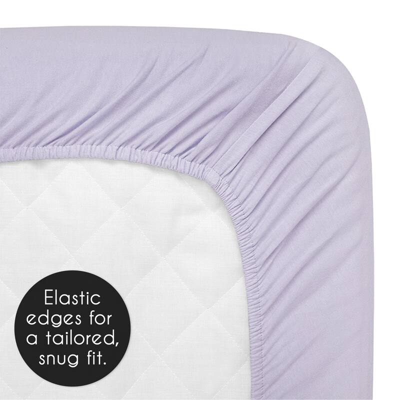 Solid Purple Girl Fitted Crib Sheet - Lavender Luxurious Elegant Princess Vintage Boho Shabby Chic Luxury Glam Rose Collection