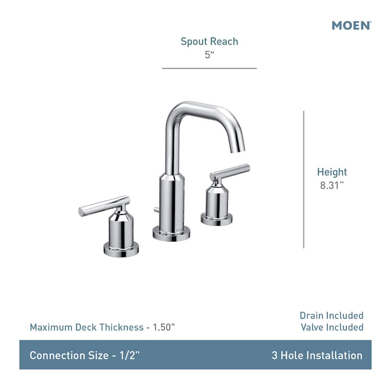 Moen TV6142 Gibson 1.2 GPM Widespread Bathroom Faucet with Rough-in